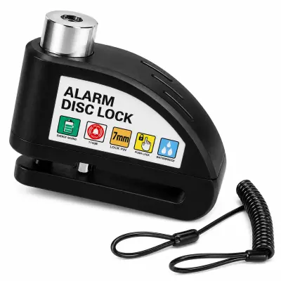 Protuprovalna brava za bicikl s alarmom od 110 dB, senzorom pokreta, vodootpornim kućištem od legure i brzim zaključavanjem | ALERTOLOCK Crna