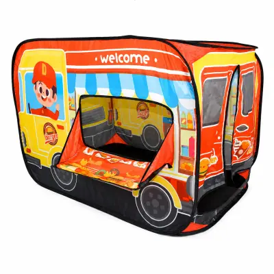 Sklopivi dječji šator za igru ​​- kamion s hamburgerima, brzo postavljanje, mrežasti otvori za prozračivanje | VEHICLETENT
