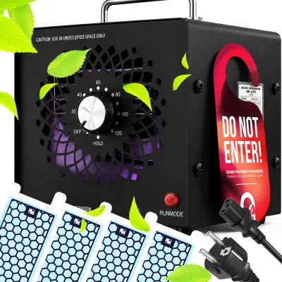 Generator ozona od 120 W, uklanjanje mirisa 70 g/h, ozonator, crni