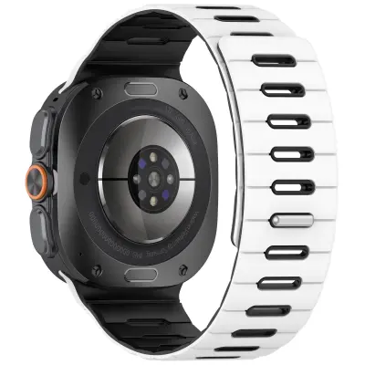Zamjenski remen magnetskog silikona za Samsung Galaxy Watch8/9 White+Black