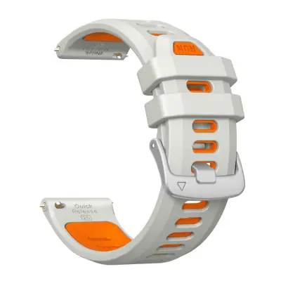 Silikonska dvobojna narukvica za Garmin Forerunner 55, 20mm Grey+Orange