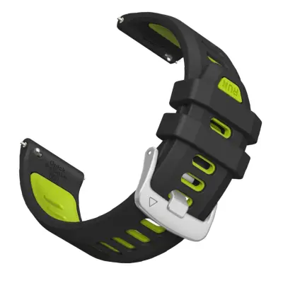Silikonska dvobojna narukvica za Garmin Forerunner 55, 20mm Black+Green