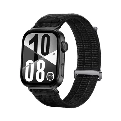 Cloud-Sense najlonski remen s Velcro kopčom za Xiaomi Band 10/9/8 Pro Black