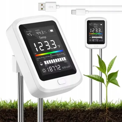 Pametni 6-u-1 pH mjerač tla na baterije s LCD zaslonom u boji