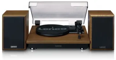 Gramofon LENCO LS-100WD, sa zvučnicima, bluetooth, drveni