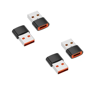USB-C ženski na USB-A muški OTG adapter 4-pack, aluminij, narančasta