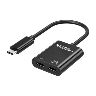 USB-C konverter kratki kabel s PD100W passthrough i 4K/144Hz