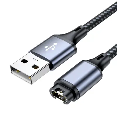 USB kabel za punjenje Garmin satova, kutni konektor, 1.2m siva