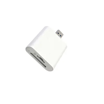 USB 3.0 i Type-C čitač SD/TF kartica, bijeli ABS, kompaktan i prijenosni