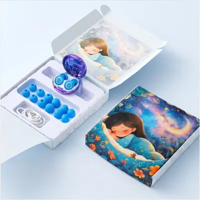 Silikonski čepići za spavanje sa strukturom saća sky blue