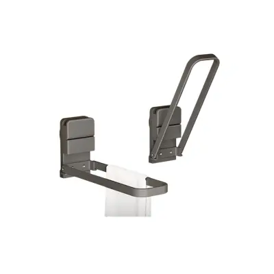 Sklopivi aluminijski držač ručnika 2 kom, usisni čep, dvostruka šipka Grey