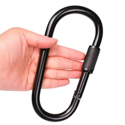 Karabiner za vanjsku opremu - aluminijski D-prsten 17cm Black