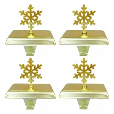 4 pomična držača za božićne čarape s pahuljicama Gold
