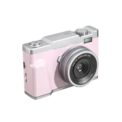 4K CCD digitalni fotoaparat s dvostrukom lećom, 2.4 inch ekran Pink