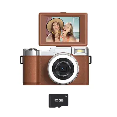 4K digitalni fotoaparat s kartico in preklopnim HD-zaslonom Brown