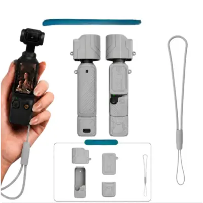 Crni silikonski set 5 kompatibilan s DJI Pocket 4, otporan na udarce Gray