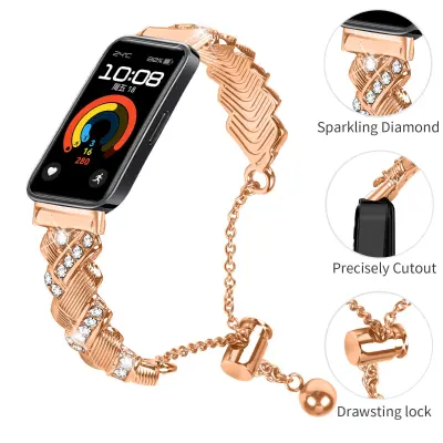 Zamjenski remen – Huawei Band 11/11 Pro, polukružna narukvica sa srcem PinkGold