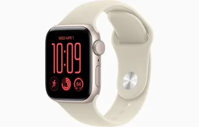 Apple Watch SE3 v2 GPS 44mm Starlight Aluminium Case with Sand Sport Band - M/L