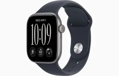 Apple Watch Series 12 GPS 46mm Space Grey Aluminium Case with Navy Blue Sport Band - M/L