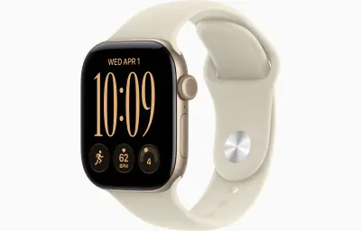 Apple Watch Series 12 GPS 46mm Light Gold Aluminium Case with Sand Sport Band - M/L