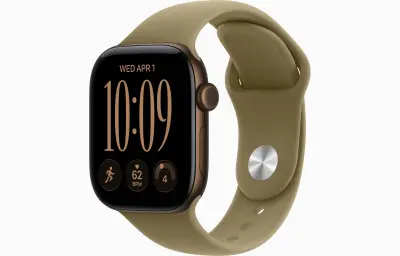 Apple Watch Series 12 GPS 46mm Dark Bronze Aluminium Case with Olive Sport Band - S/M
