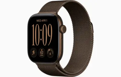 Apple Watch Series 12 GPS 46mm Dark Bronze Aluminium Case with Dark Bronze Milanese Loop - M/L