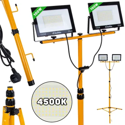 2x100W SMD LED građevinski reflektor na tronošcu 4500K
