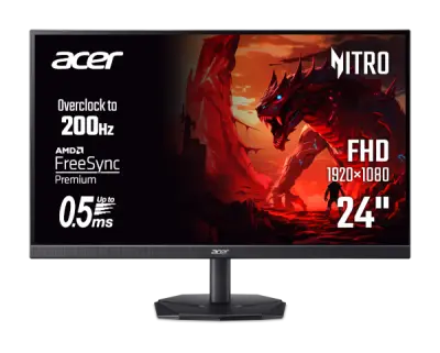 Monitor Acer Nitro KG24FX 23.8" IPS, 2xHDMI, DP, 200Hz