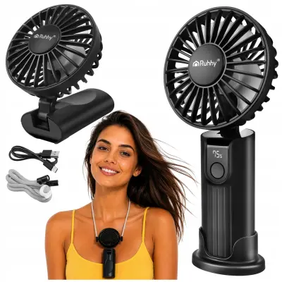 Punjivi sklopivi LCD ručni putni ventilator od 2400 mAh s USB-om
