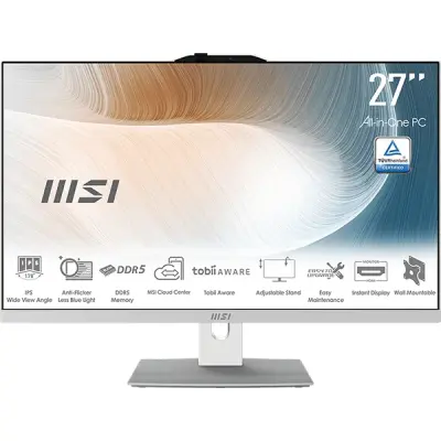 All-in-One računalo MSI Modern AM272P 1M-1294XEU 69 cm (27"), 1920x1080, IPS, Core 5 120U, 16 GB RAM, 512 GB SSD, W11P, bijelo