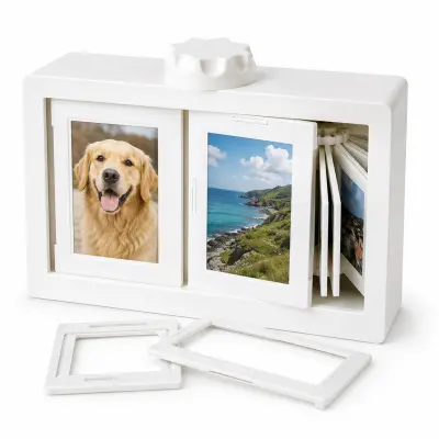 Rotirajući okvir za fotografije, držač za 24 Polaroid i Instax fotografije, 6 × 8 cm, stolni okvir za fotografije, ukras i poklon | ROTAPIX