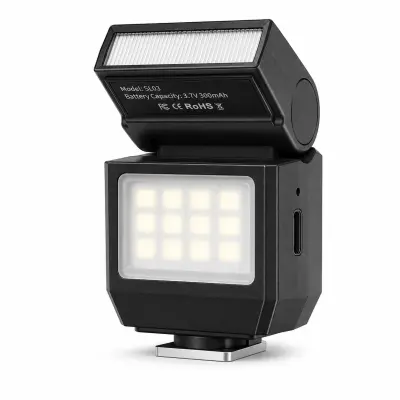 Mini LED bljeskalica za kameru, punjiva, za foto i video, bljeskalica i dopunsko svjetlo, za mirrorless i vlogger kamere | LITEFLASH