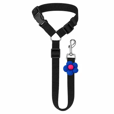 Nastavljiv sigurnosni pas za psa u avtu, s vrtljivim metalnim kavljem, univerzalen, za male i velike pse | PETBELT Črna