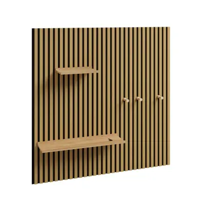 Polica Zidna Spremanje Boja Drvo Crna 120x19x120cm FHK40-N