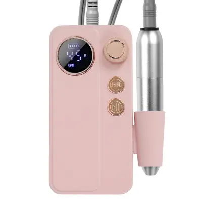 Prijenosna punjiva brusilica za nokte s LCD zaslonom, 45 brzina Pink