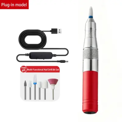USB električna brusilica za nokte s izmjenjivim nastavcima Red