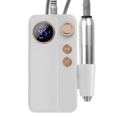 Prijenosna punjiva brusilica za nokte s LCD zaslonom, 45 brzina White