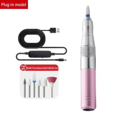 USB električna brusilica za nokte s izmjenjivim nastavcima Pink