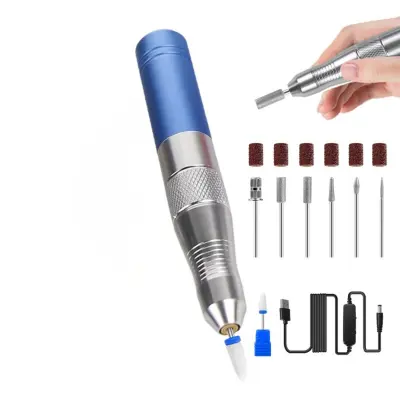 USB električna brusilica za nokte s izmjenjivim nastavcima Blue