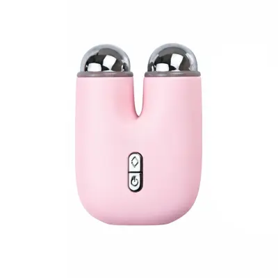 3-u-1 EMS masažer za lice i vrat s grijanjem i LED svjetlom Pink