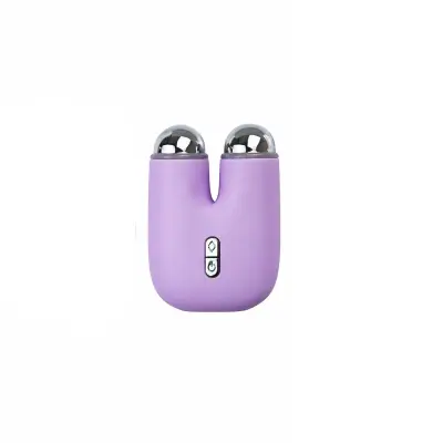 3-u-1 EMS masažer za lice i vrat s grijanjem i LED svjetlom Purple