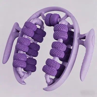 Masažer za listove s 26 kotačića, 360° omot i dvoslojni dizajn Purple