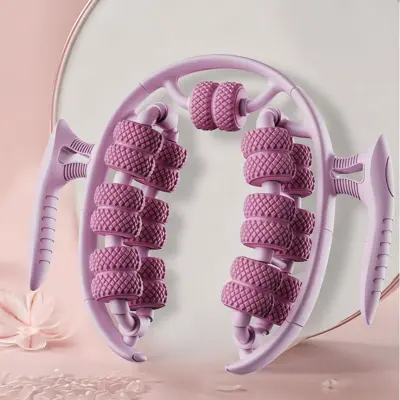 Masažer za listove s 26 kotačića, 360° omot i dvoslojni dizajn Pink
