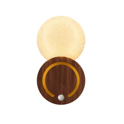 Kristalna zidna svjetiljka sa senzorom pokreta, 3 načina Wood color