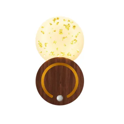 Punjiva zidna svjetiljka sa senzorom pokreta i 3 temperature Wood color