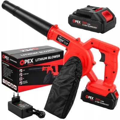 Bežični set za vrtni puhač i usisavač lišća od 21 V, puhač od 17500 o/min, 2 x 1,5 Ah
