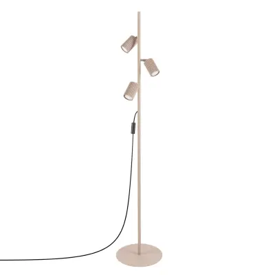 Podna lampa KARBON 3 sivo-smeđa
