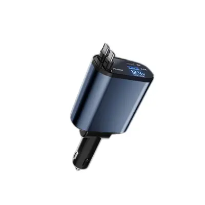 Auto punjač 45 W s dva USB-C priključka, kabelom i zaslonom