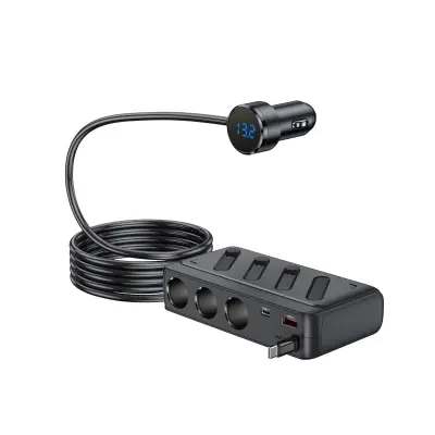 3-u-1 auto punjač na upaljač PD45W, 142W, digitalni zaslon