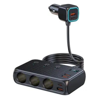 Dvojni USB auto punjač s USB-C PD 30W, QC3.0 i digitalnim zaslonom